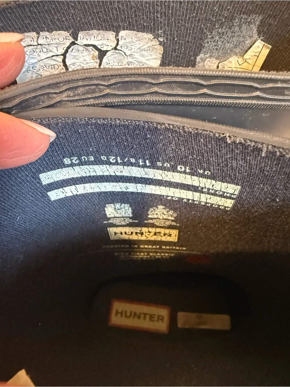 Hunter Kids Navy Rubber Rain Boots